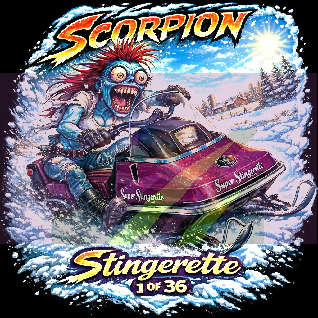 Scorpion Stingerette Vinyl Sticker 9x9cm Female Monster Rider 1-36.webp