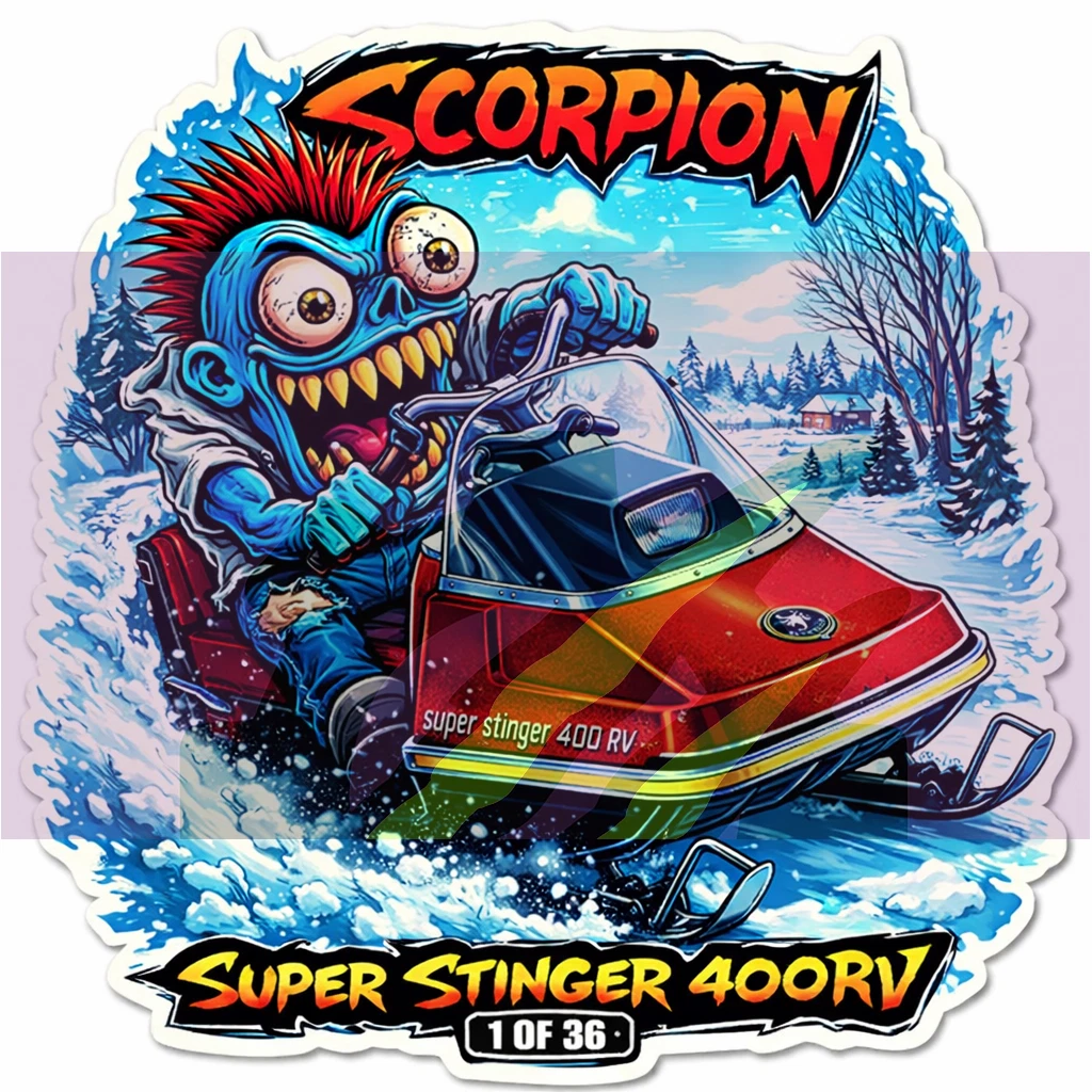 Scorpion Super Stinger 400RV Vinyl Sticker 9x9cm Monsters on Machines 1-36.webp