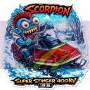 Scorpion Super Stinger 400RV Vinyl Sticker 9x9cm Monsters on Machines 1-36.webp