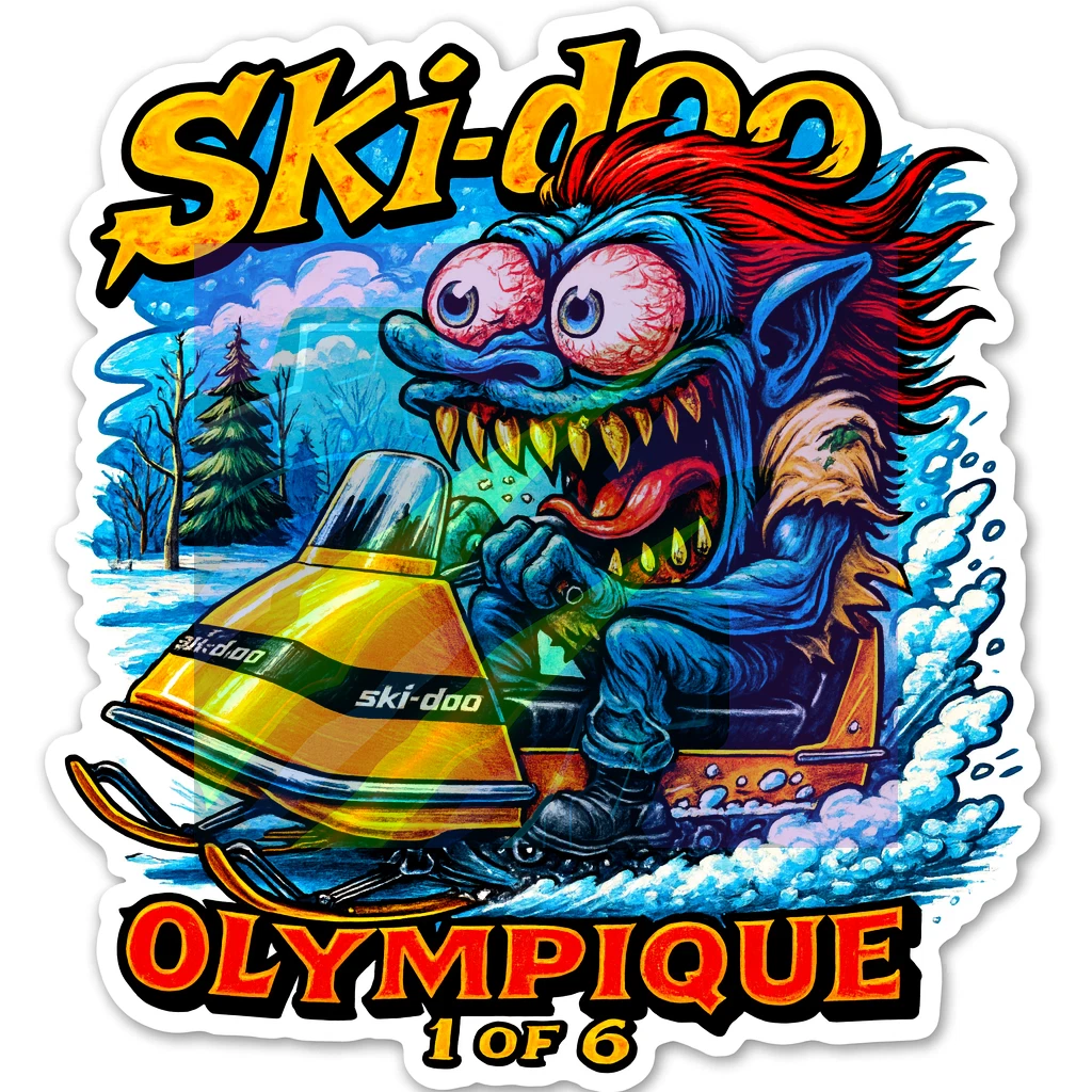 Ski-Doo Olympique Monster Snowmobile Die-Cut Vinyl Sticker 9x9cm Number 1 of 6.webp