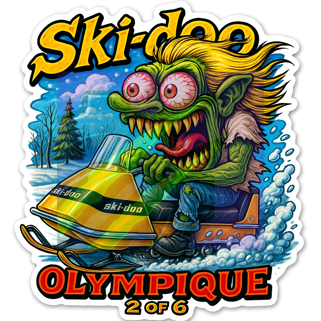 Ski-Doo Olympique Monster Snowmobile Die-Cut Vinyl Sticker 9x9cm Number 2 of 6.webp