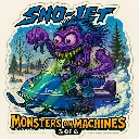 1967 Sno-Jet Monster Snowmobile Sticker Vinyl 9x9cm Monsters on Machines 3 of 6.webp