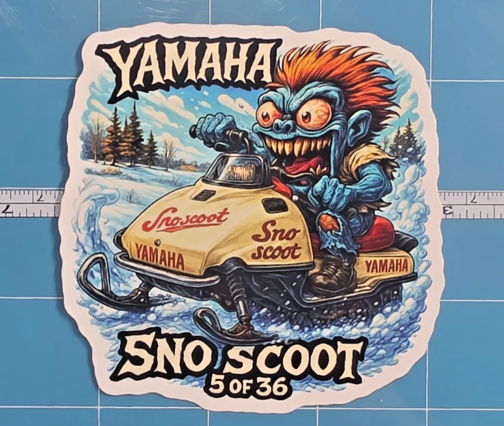 Yamaha Sno Scoot Monster Vinyl Sticker 9x9cm 05-36 Snowmobile Die Cut.webp