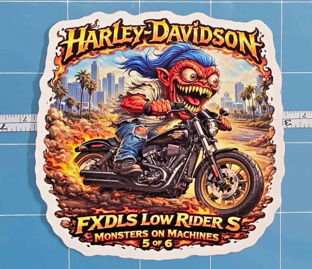 Harley Davidson FXDLS Low Rider S Monster Vinyl Sticker 9x9cm 5-6.webp