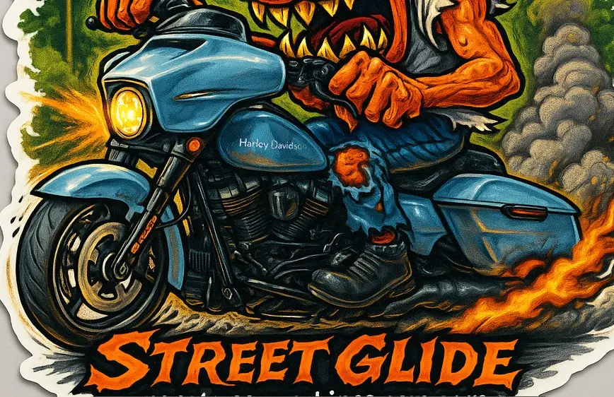 Harley Street Glide FLHX Glossy Monsters on Machines Sticker 6 of 12