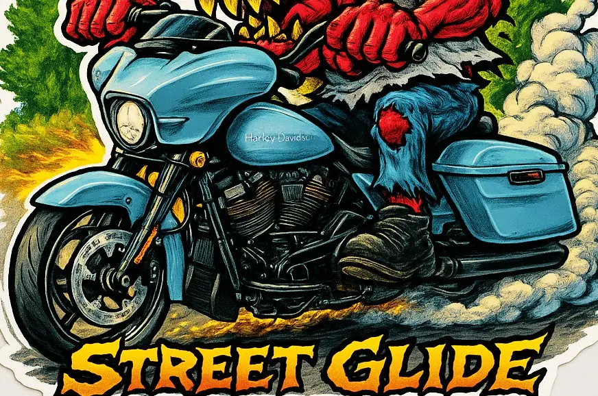 Harley Street Glide FLHX Glossy Monsters on Machines Sticker 10 of 12