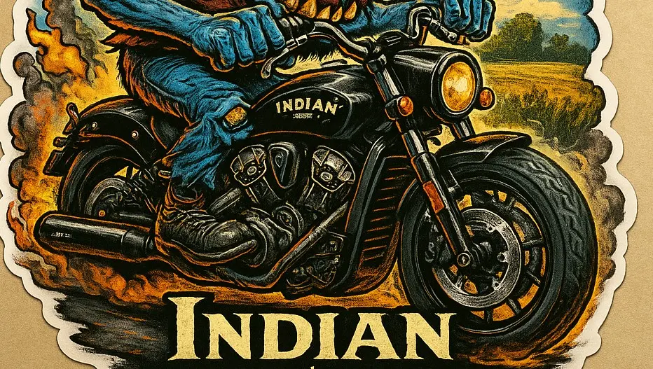 Indian Scout Bobber Durable Vinyl Sticker Monsters on Machines #6/36