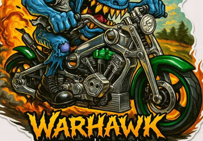 Curtiss Warhawk Motorcycle Durable Vinyl Sticker Monsters on Machines #1/12