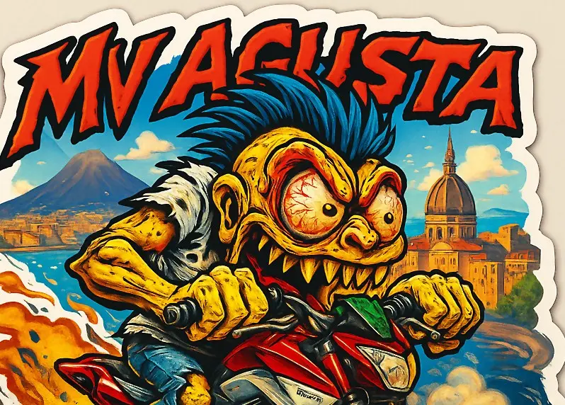 MV Agusta Rivale 800 Monsters Around the World Sticker Naples 11 of 12
