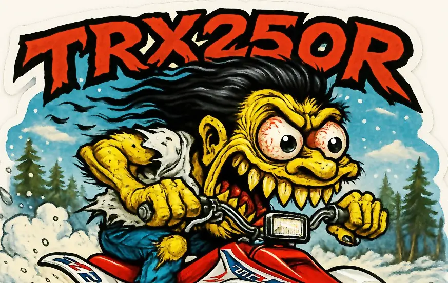 Honda TRX250R ATV Durable Vinyl Sticker Series Number 18 of 18