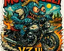 Moto Guzzi Cartoon Sticker Die-Cut Vinyl Monsters on Machines 1 of 12
