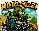 Moto Guzzi Cartoon Sticker Die-Cut Vinyl Monsters on Machines 3 of 12