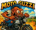 Moto Guzzi Cartoon Sticker Die-Cut Vinyl Monsters on Machines 5 of 12