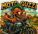 Moto Guzzi Cartoon Sticker Die-Cut Vinyl Monsters on Machines 6 of 12