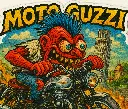 Moto Guzzi Cartoon Sticker Die-Cut Vinyl Monsters on Machines 9 of 12