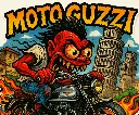 Moto Guzzi Cartoon Sticker Die-Cut Vinyl Monsters on Machines 10 of 12
