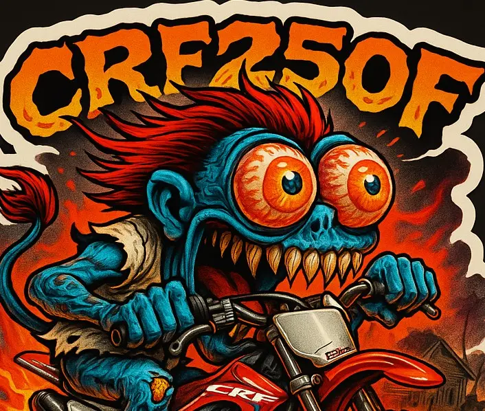 Honda CRF250F Parody Art Vinyl Sticker Monsters on Machines SE 8 of 10