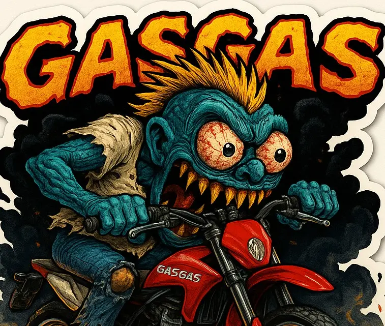 GasGas MC125 Motocross Bike Parody Art Vinyl Sticker Number 1 of 12