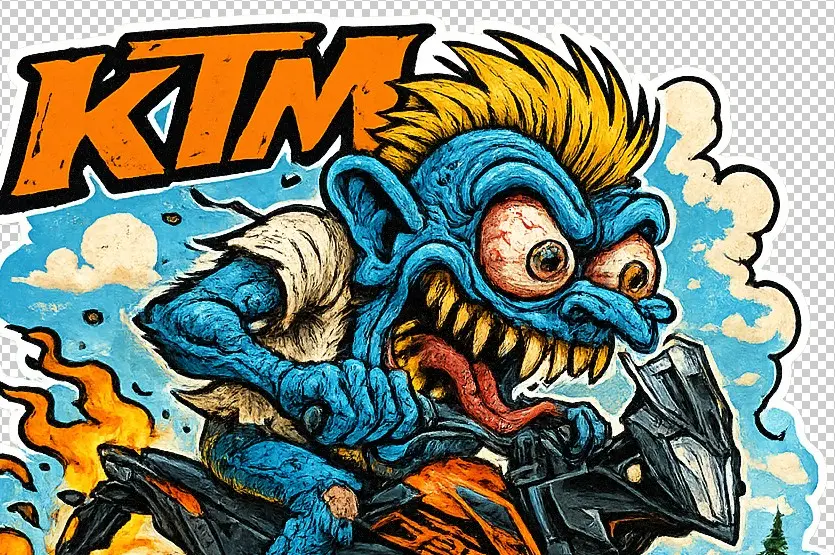 KTM 390 Adventure Parody Art Vinyl Sticker Number 1 of 12