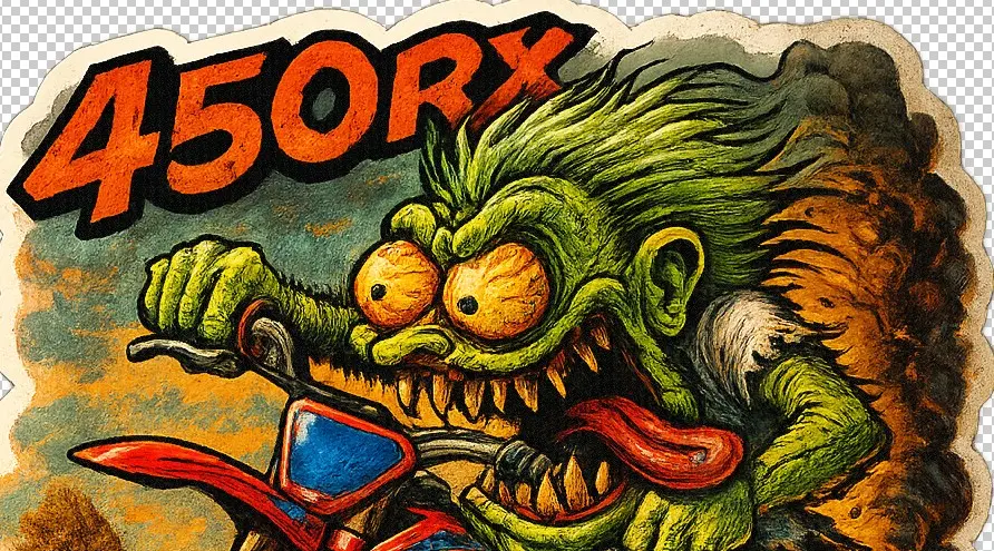 Beta 450 RX Dirt Bike Parody Art Vinyl Sticker Number 12 of 12