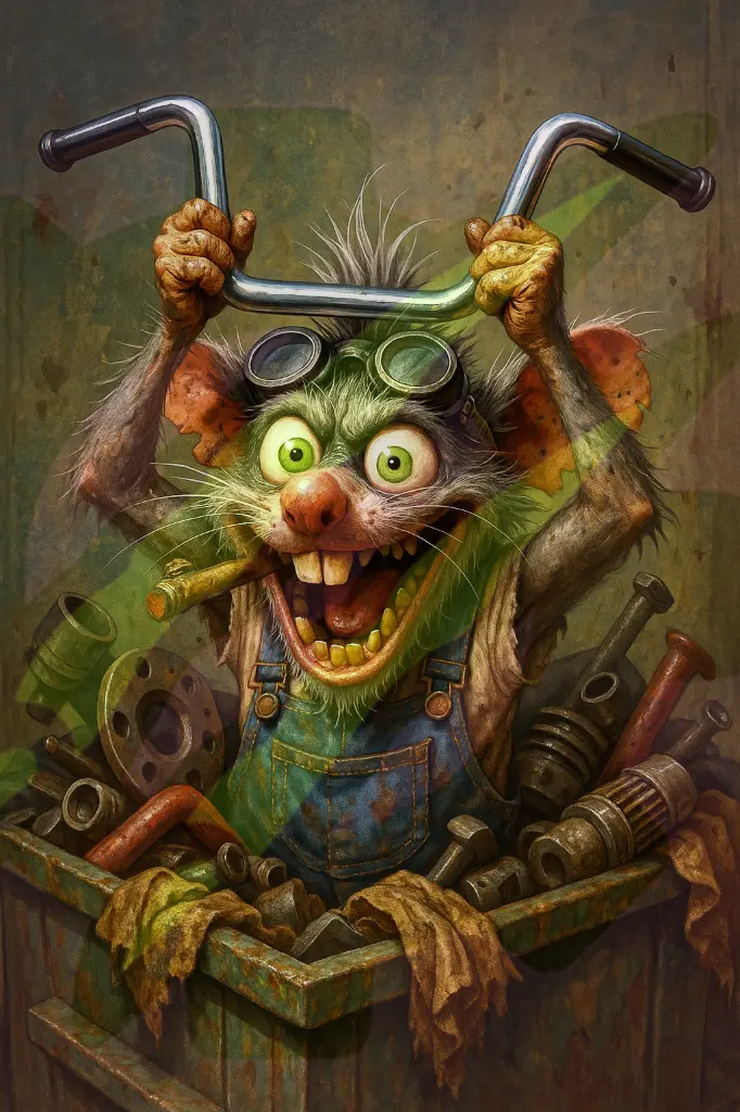“Handlebar Havoc” Rat Mechanic Print
