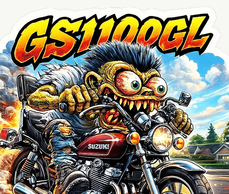 Suzuki GS1100GL Monster Rider Die-Cut Sticker 1 of 12