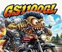 Suzuki GS1100GL Monster Rider Die-Cut Sticker 1 of 12