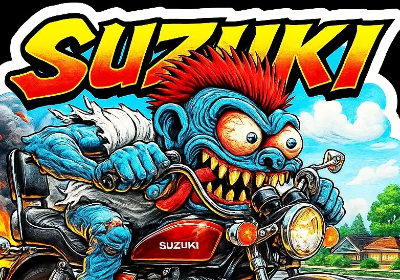 Suzuki GS1100GL Monster Rider Die-Cut Sticker 2 of 12