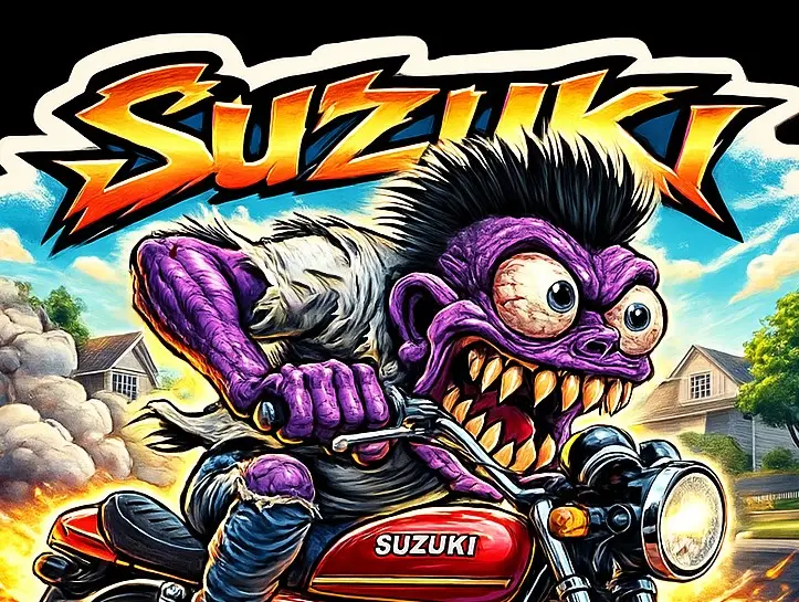 Suzuki GS550E Monster Rider Die-Cut Sticker 8 of 12