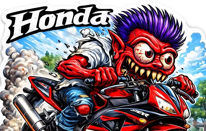 Honda CBR954RR Monster Rider Die-Cut Vinyl Sticker