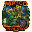 1974 Maico 440 Motocross Bike Parody Art Vinyl Sticker 9x9cm Number 6 of 6