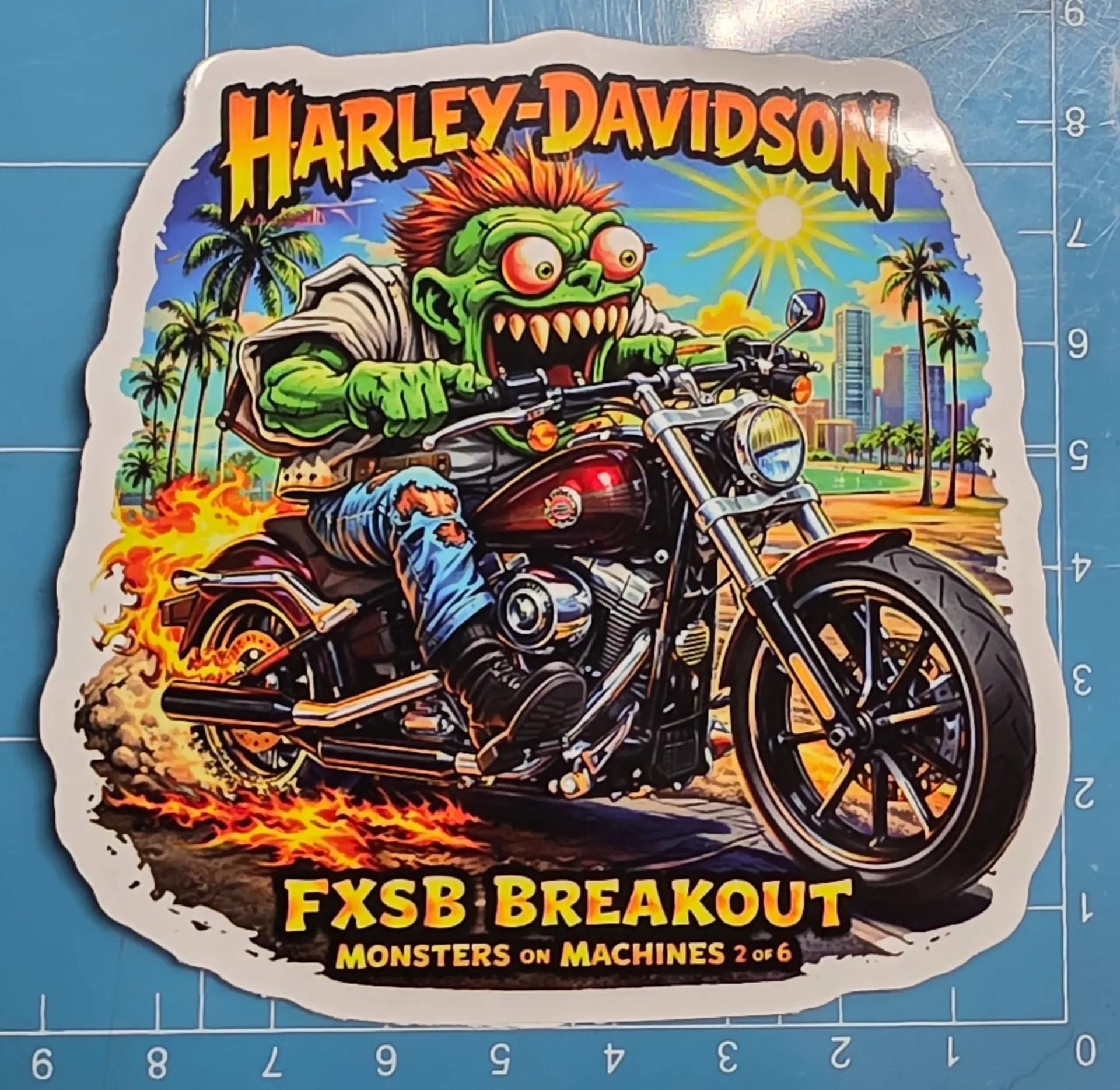 Harley-Davidson FXSB Breakout Monster Sticker 9x9cm Vinyl Decal MoM 2/6