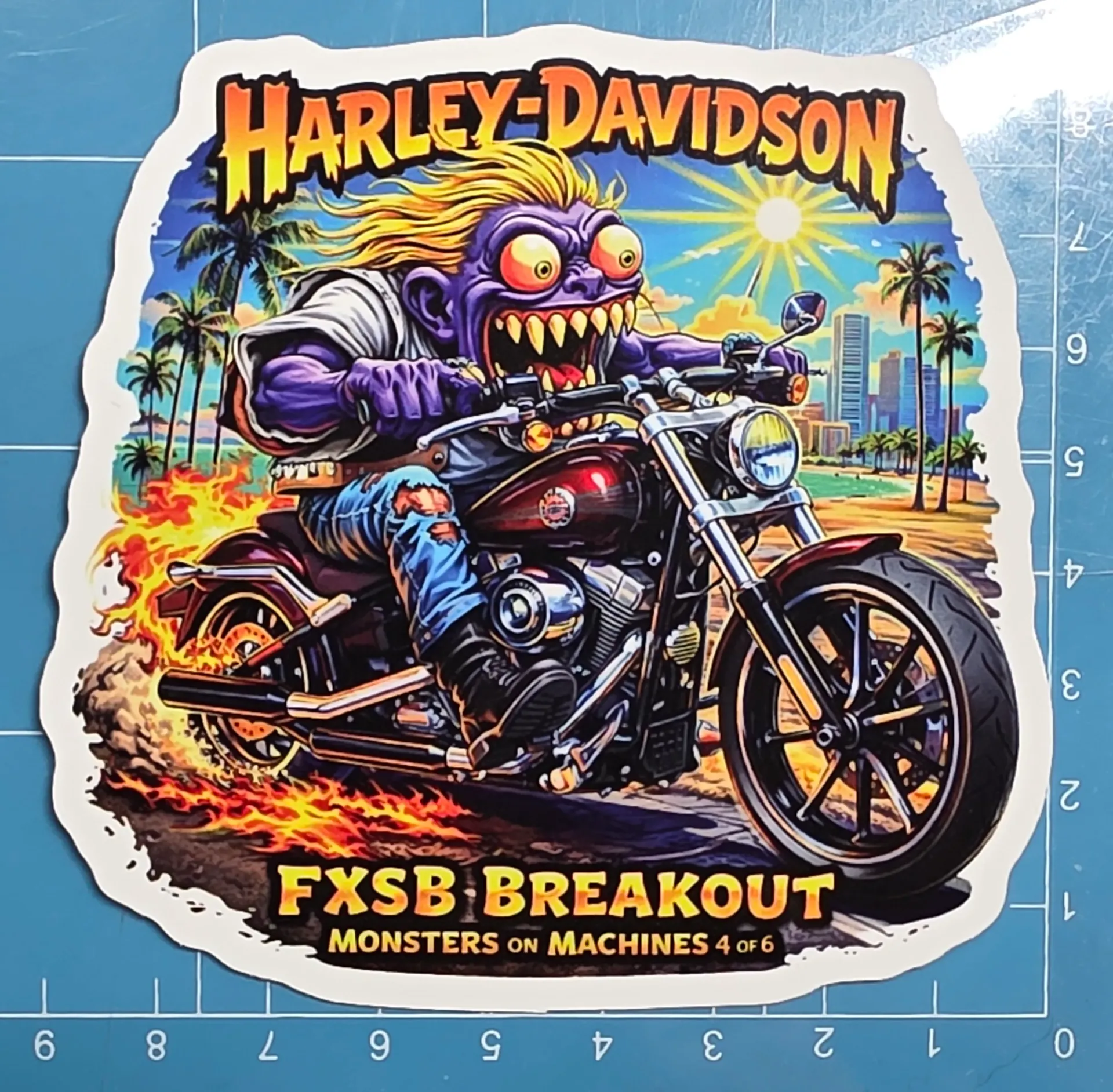 Harley-Davidson FXSB Breakout Monster Sticker 9x9cm Vinyl Decal MoM 4/6