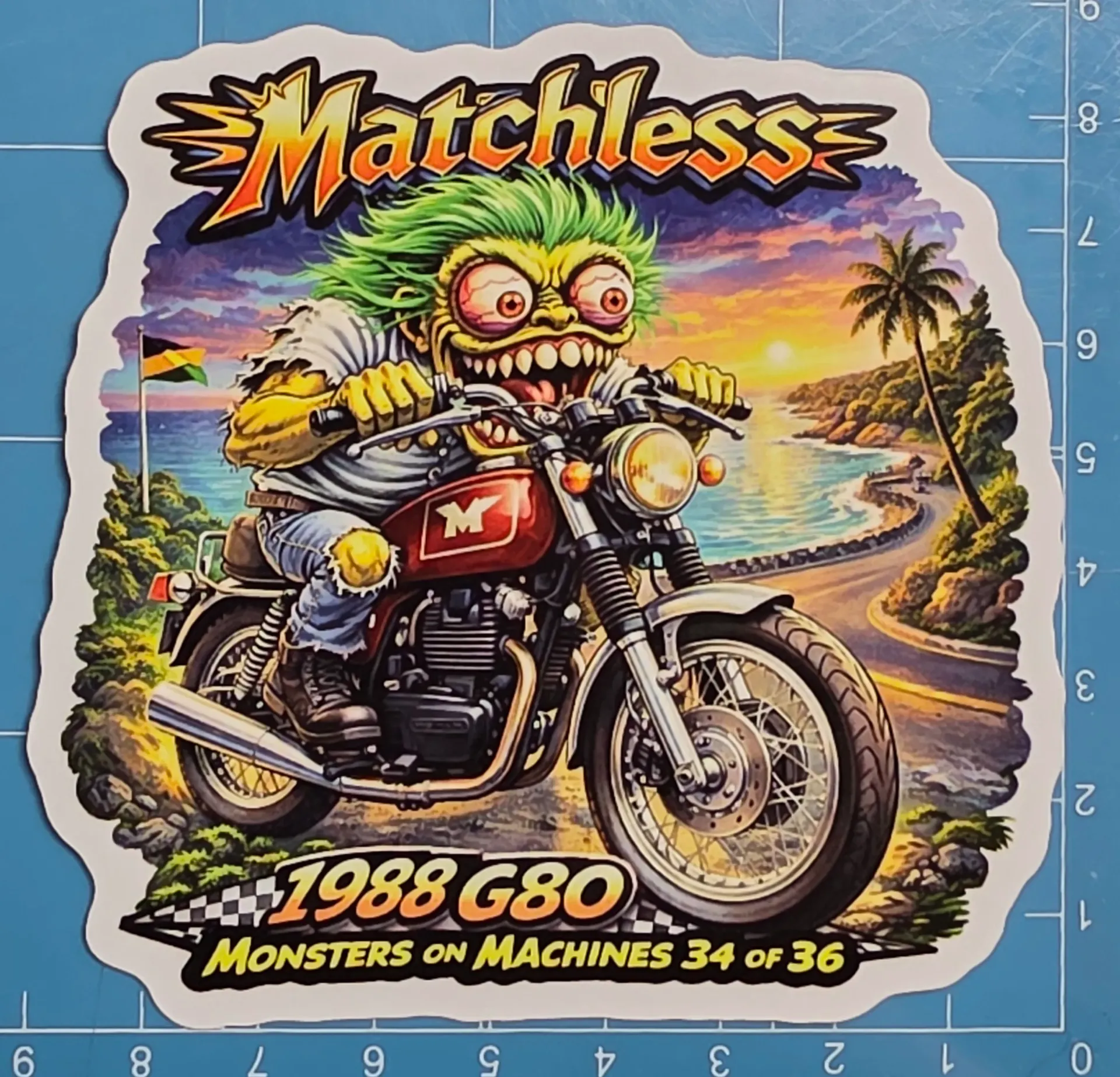 Matchless G80 1988 Monster Sticker 9x9cm Vinyl Decal MoM 34/36 Vintage Bike
