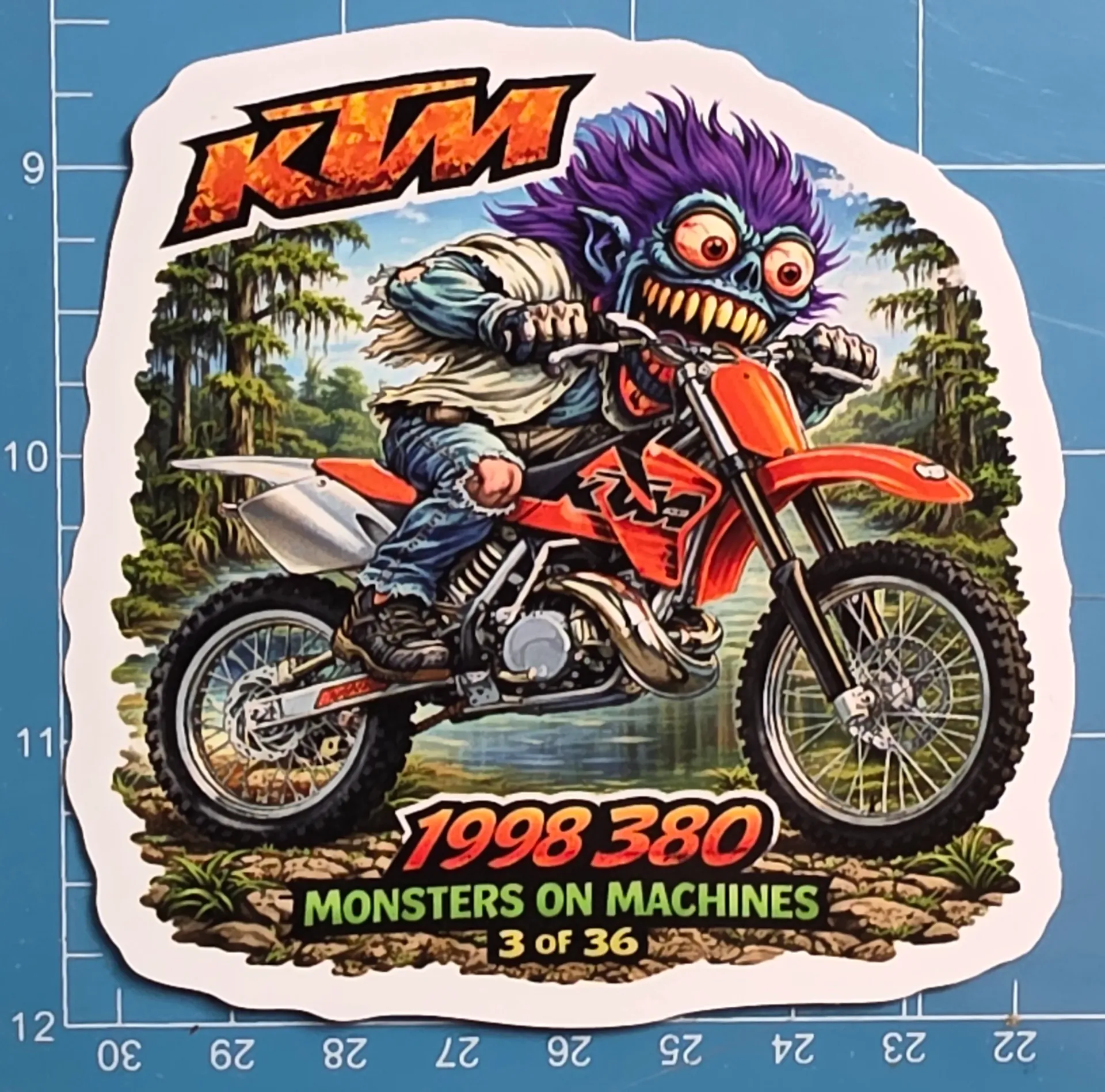 1998 KTM 380 Monster Sticker 9x9cm Vinyl Decal 3 of 36 Louisiana Swamp Art