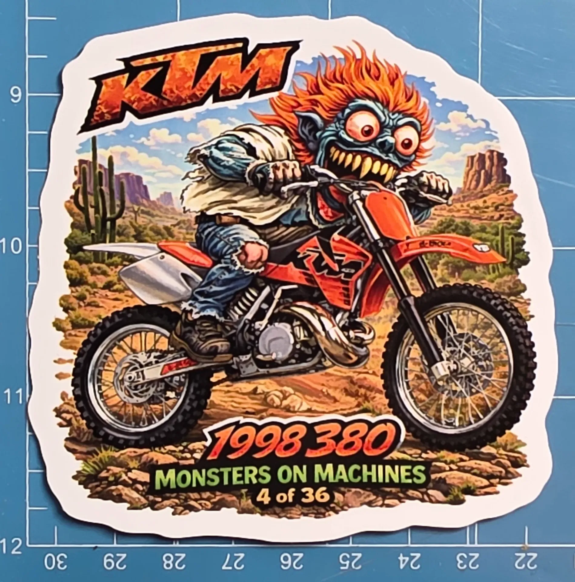 KTM 1998 380 Monster Sticker 9x9cm Vinyl Decal MoM 4/36 Arizona Desert Art