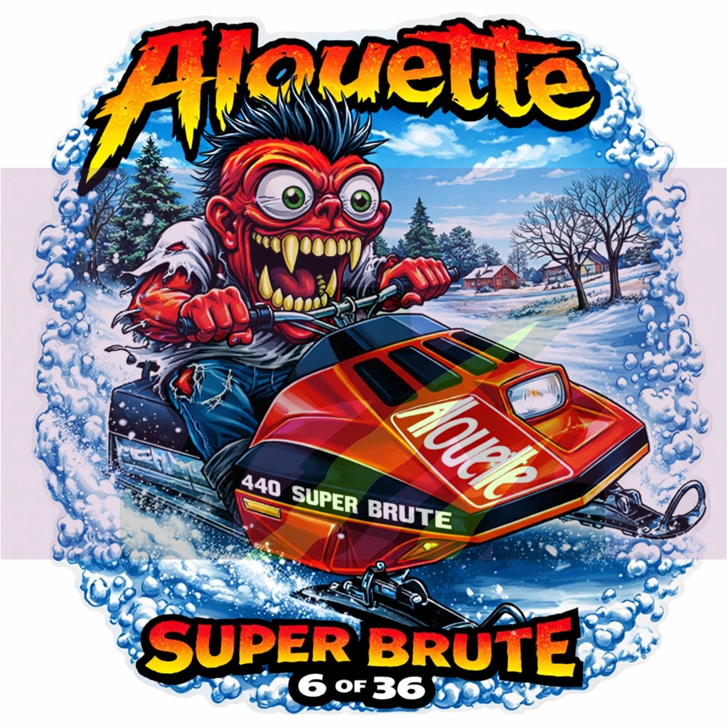 1976 Alouette Super Brute 440 Snowmobile Vinyl Sticker 9x9cm 6/36