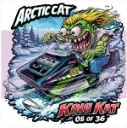 1971 Arctic Cat King Kat 800 Vinyl Sticker 9x9cm Monsters on Machines Decal 8-36