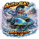 Auto-Ski Mach 650 Snowmobile Vinyl Sticker 9x9cm Monsters on Machines 6/36