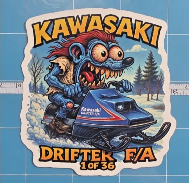 Kawasaki Drifter F/A 1980 Monster Vinyl Sticker 9x9cm 01/36 Die Cut