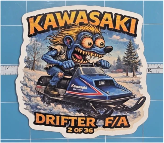 Kawasaki Drifter F/A 1980 Monster Vinyl Sticker 9x9cm 02/36 Die Cut
