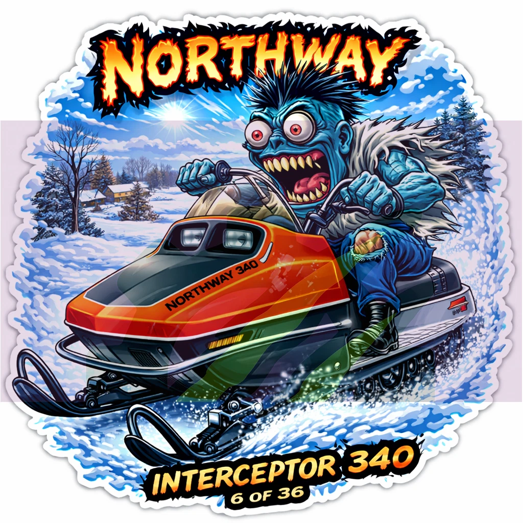 Northway Interceptor 340 Snowmobile Vinyl Sticker 9x9cm Die Cut 6/36