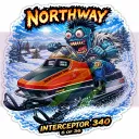 Northway Interceptor 340 Snowmobile Vinyl Sticker 9x9cm Die Cut 6/36