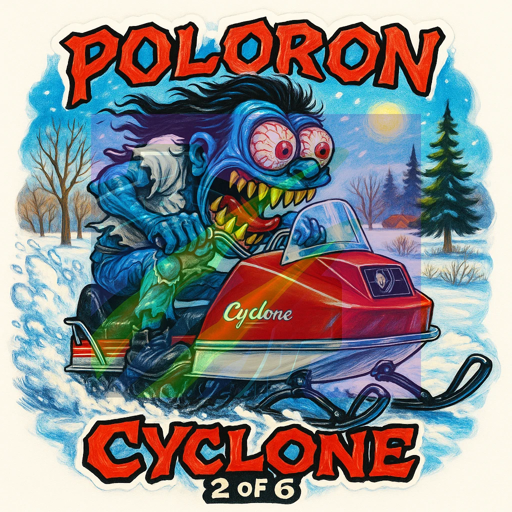 Poloron Cyclone Snowmobile Monster Art Vinyl Sticker 9x9cm Number 2 of 6