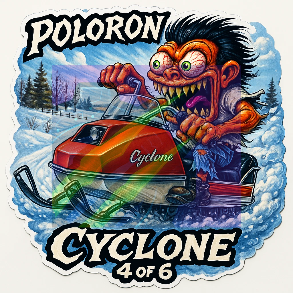Poloron Cyclone Snowmobile Monster Art Vinyl Sticker 9x9cm Number 4 of 6