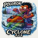 Poloron Cyclone Snowmobile Monster Art Vinyl Sticker 9x9cm Number 4 of 6