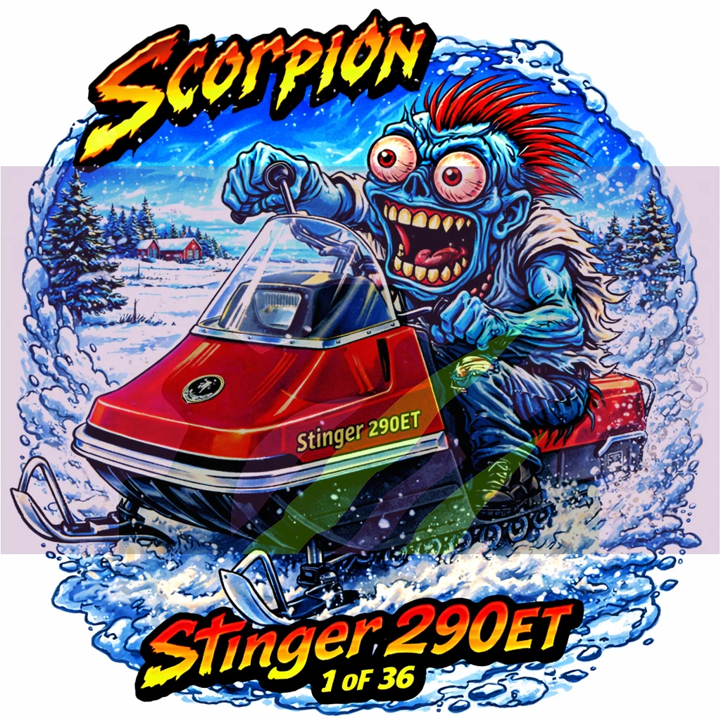 Scorpion Stinger 290ET Vinyl Sticker 9x9cm Monsters on Machines 1-36