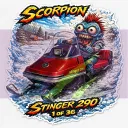 Scorpion Stinger 290 Vinyl Sticker 9x9cm Monsters on Machines 1 of 36