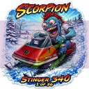 Scorpion Stinger 340 Vinyl Sticker 9x9cm Monsters on Machines 1-36