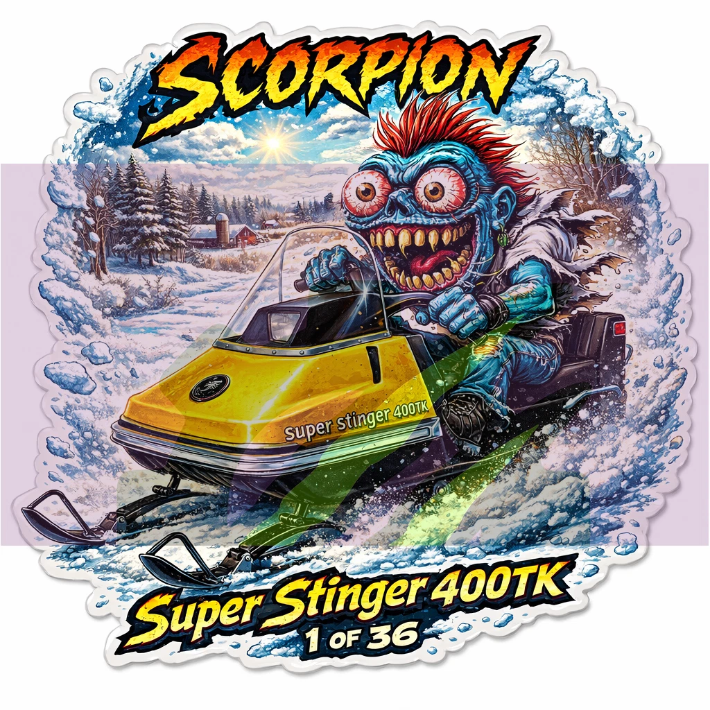 Scorpion Super Stinger 400TK Vinyl Sticker 9x9cm Monsters on Machines 1-36